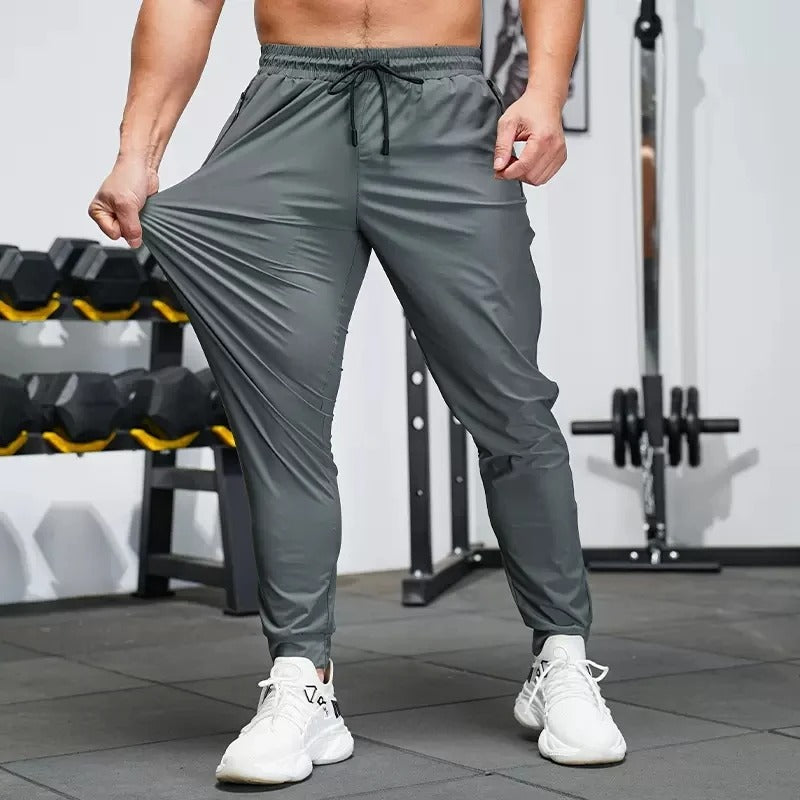 Pantalon en Soie Glacée "GlideFit"